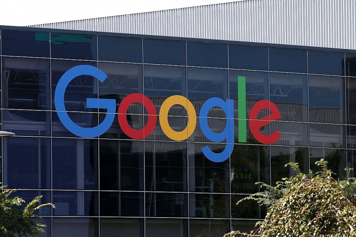 The new Google logo is displayed at the Google headquarters.